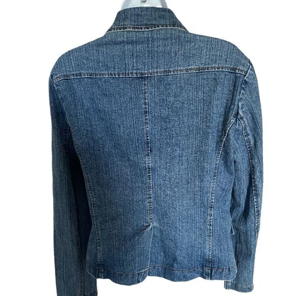 Feminine Denim Jean Jacket Blazer, Size Medium - Picture 2 of 4